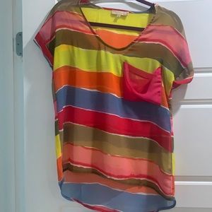 Multi colored stripe shirt medium